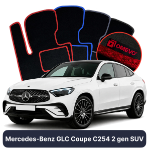 Velúrové autokoberce OMEVO pre Mercedes-Benz GLC Kupé C254 2 gen SUV (2022-2025)