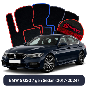 Velúrové autokoberce OMEVO pre BMW 5 G30 7 gen Sedan (2017-2024)