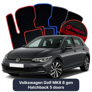 Velúrové autokoberce OMEVO pre Volkswagen Golf MK8 8 gen Hatchback 5 dverí (2019-2025)