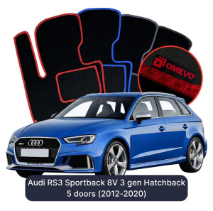 Velúrové autokoberce OMEVO pre Audi RS3 Sportback 8V 3 gen Hatchback 5 dverí (2012-2020)