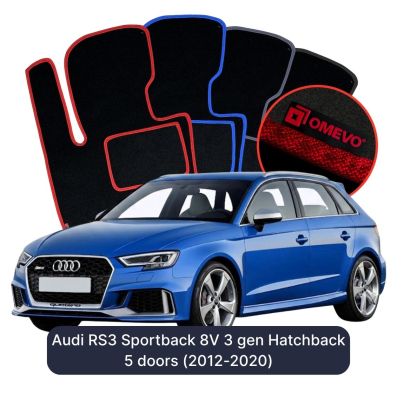 Velúrové autokoberce OMEVO pre Audi RS3 Sportback 8V 3 gen Hatchback 5 dverí (2012-2020)
