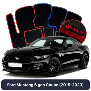 Velúrové autokoberce OMEVO pre Ford Mustang 6 gen Kupé (2015-2023)
