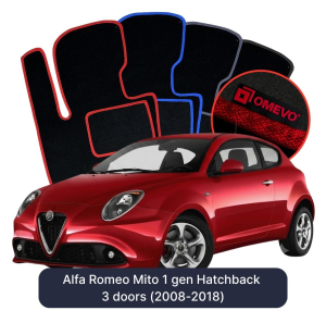 Velúrové autokoberce OMEVO pre Alfa Romeo Mito 1 gen Hatchback 3 dvere (2008-2018)