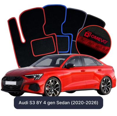 Velúrové autokoberce OMEVO pre Audi S3 8Y 4 gen Sedan (2020-2026)