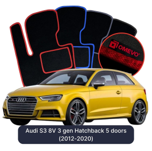 Velúrové autokoberce OMEVO pre Audi S3 8V 3 gen Hatchback 5 dverí (2012-2020)