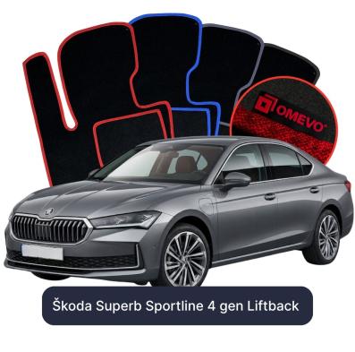 Velúrové autokoberce OMEVO pre Škoda Superb Sportline 4 gen Liftback (2023-2026)