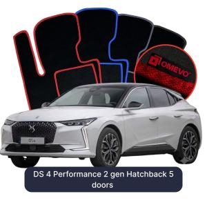 Velúrové autokoberce OMEVO pre DS 4 Performance 2 gen Hatchback 5 dverí (2021-2026)
