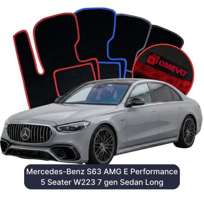 Velúrové autokoberce OMEVO pre Mercedes-Benz S63 AMG E Performance 5 mest W223 7 gen Sedan Long (2020-2026)
