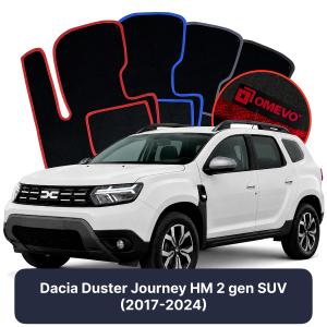 Velúrové autokoberce OMEVO pre Dacia Duster Journey HM 2 gen SUV (2017-2024)