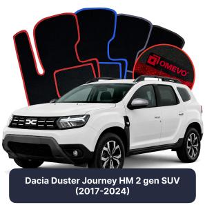 Velúrové autokoberce OMEVO pre Dacia Duster Journey HM 2 gen SUV (2017-2024)
