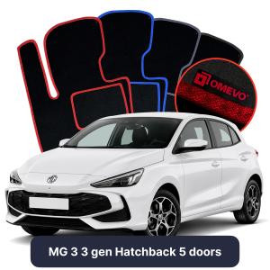 Velúrové autokoberce OMEVO pre MG 3 3 gen Hatchback 5 dverí (2024-2025)