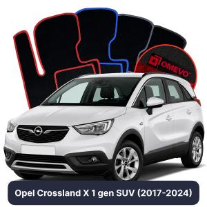 Velúrové autokoberce OMEVO pre Opel Crossland X 1 gen SUV (2017-2023)