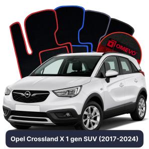 Velúrové autokoberce OMEVO pre Opel Crossland X 1 gen SUV (2017-2023)