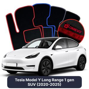 Velúrové autokoberce OMEVO pre Tesla Model Y Long Range 1 gen SUV (2020-2025)