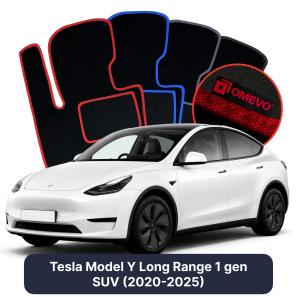 Velúrové autokoberce OMEVO pre Tesla Model Y Long Range 1 gen SUV (2020-2025)