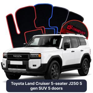 Velúrové autokoberce OMEVO pre Toyota Land Cruiser 5 mest J250 5 gen SUV 5 dverí (2024-2025)