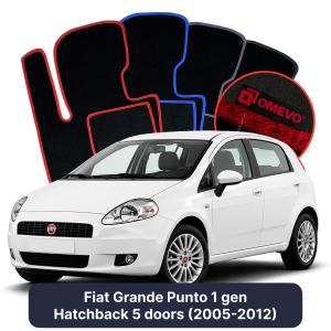 Velúrové autokoberce OMEVO pre Fiat Grande Punto 1 gen Hatchback 5 dverí (2005-2012)