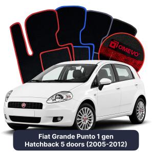 Velúrové autokoberce OMEVO pre Fiat Grande Punto 1 gen Hatchback 5 dverí (2005-2012)