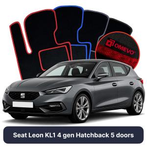 Velúrové autokoberce OMEVO pre Seat Leon KL1 4 gen Hatchback 5 dverí (2020-2025)