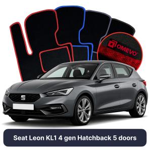Velúrové autokoberce OMEVO pre Seat Leon KL1 4 gen Hatchback 5 dverí (2020-2025)