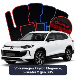 Velúrové autokoberce OMEVO pre Volkswagen Tayron Elegance, 5-miestny 2 gen SUV (2024-2025)