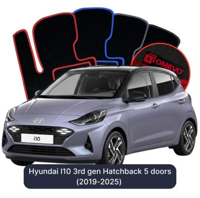 Velúrové autokoberce OMEVO pre Hyundai I10 3. gen Hatchback 5 dverí (2019-2025)