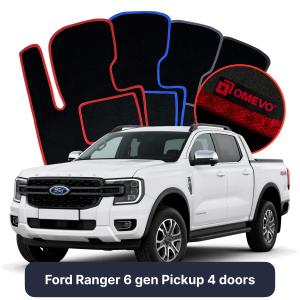 Velúrové autokoberce OMEVO pre Ford Ranger 6 gen Pick-up 4 dvere (2022-2025)