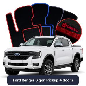 Velúrové autokoberce OMEVO pre Ford Ranger 6 gen Pick-up 4 dvere (2022-2025)