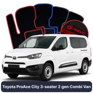 Velúrové autokoberce OMEVO pre Toyota ProAce City 3-miestny 2 gen KombiVan (2019-2025)