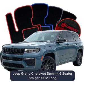 Velúrové autokoberce OMEVO pre Jeep Grand Cherokee Summit 6 mest 5. gen SUV Long (2021-2026)