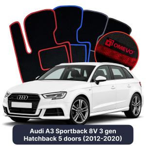 Velúrové autokoberce OMEVO pre Audi A3 Sportback 8V 3 gen Hatchback 5 dverí (2012-2020)