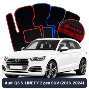 Velúrové autokoberce OMEVO pre Audi Q5 S-LINE FY 2 gen SUV (2016-2024)