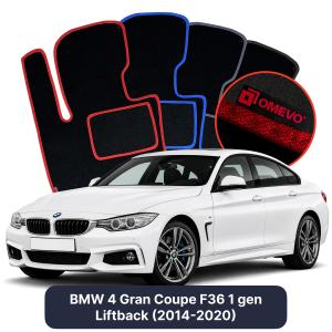 Velúrové autokoberce OMEVO pre BMW 4 Gran Kupé F36 1 gen Liftback (2014-2020)