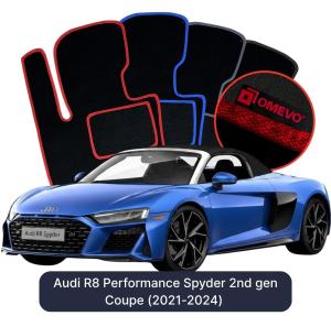 Velúrové autokoberce OMEVO pre Audi R8 Performance Spyder 2. gen Kupe (2021-2024)
