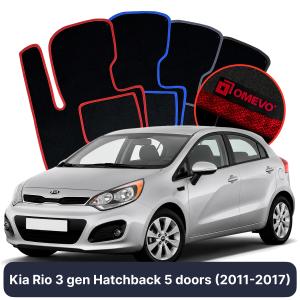 Velúrové autokoberce OMEVO pre Kia Rio 3 gen Hatchback 5 dverí (2011-2017)