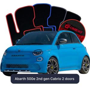 Velúrové autokoberce OMEVO pre Abarth 500e 2 gen Cabrio 2 dvere (2023-2025)