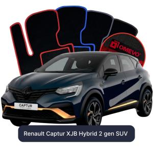 Velúrové autokoberce OMEVO pre Renault Captur Hybrid XJB 2 gen SUV (2019-2026)