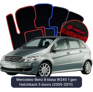 Velúrové autokoberce OMEVO pre Mercedes-Benz B klasa W245 1 gen Hatchback 5 dverí (2005-2011)