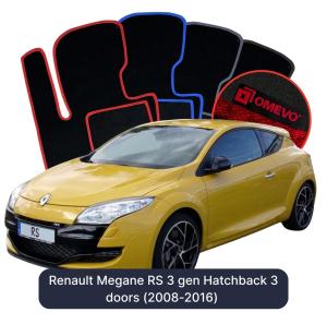 Velúrové autokoberce OMEVO pre Renault Megane RS 3 gen Hatchback 3-dverový (2008–2016)