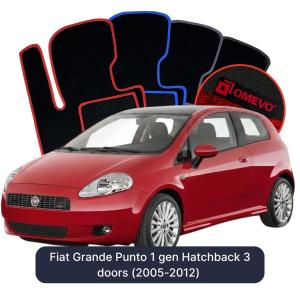 Velúrové autokoberce OMEVO pre Fiat Grande Punto 1 gen Hatchback 3 dvere (2005-2012)