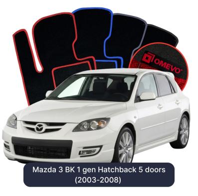 Velúrové autokoberce OMEVO pre Mazda 3 BK 1 gen Hatchback 5 dverí (2003-2008)