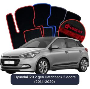 Velúrové autokoberce OMEVO pre Hyundai I20 2 gen Hatchback 5 dverí (2014-2020)