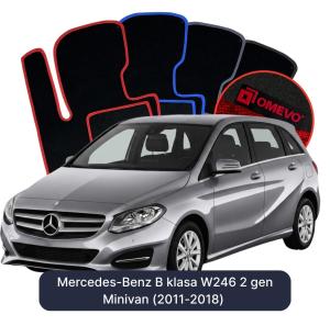 Velúrové autokoberce OMEVO pre Mercedes-Benz B klasa W246 2 gen Minivan (2011-2018)