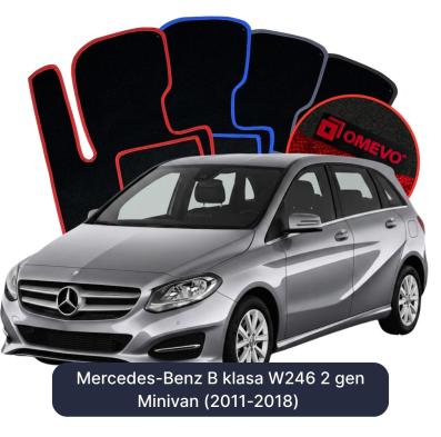Velúrové autokoberce OMEVO pre Mercedes-Benz B klasa W246 2 gen Minivan (2011-2018)