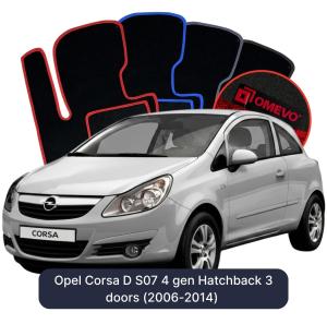 Velúrové autokoberce OMEVO pre Opel Corsa D S07 4 gen Hatchback 3 dvere (2006-2014)