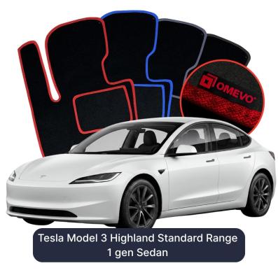 Velúrové autokoberce OMEVO pre Tesla Model 3 Highland Standard Range 1 gen Sedan (2022-2026)