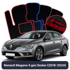 Velúrové autokoberce OMEVO pre Renault Megane 4 gen Sedan (2016-2024)