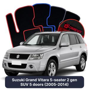 Velúrové autokoberce OMEVO pre Suzuki Grand Vitara 5-miestny 2 gen SUV (2005-2014)