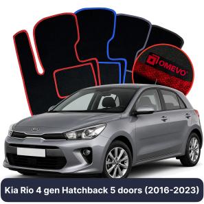 Velúrové autokoberce OMEVO pre Kia Rio 4 gen Hatchback 5 dverí (2016-2023)