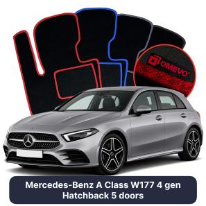 Velúrové autokoberce OMEVO pre Mercedes-Benz A klasa W177 4 gen Hatchback 5 dverí (2019-2025)